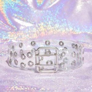 Y2K Eyelet Decor Clear Belt